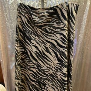 Nine West Zebra Print Skirt - Black and Cream